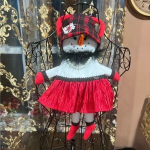 Whimsical handmade snowman mini bag